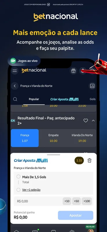 Screenshot Betnacional app