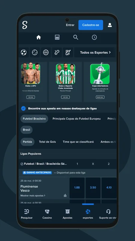 Screenshot Stake app